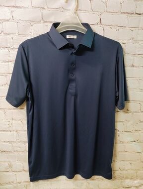Collars @ Co. Semi Spread Relaxed Blue Golf Polo Large Active Shirt